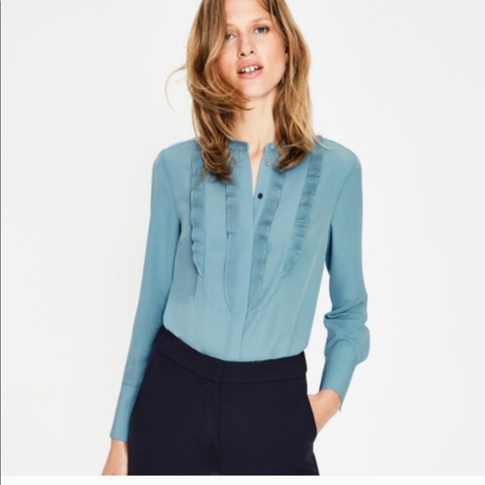 Boden Macie Blouse in Heritage Blue